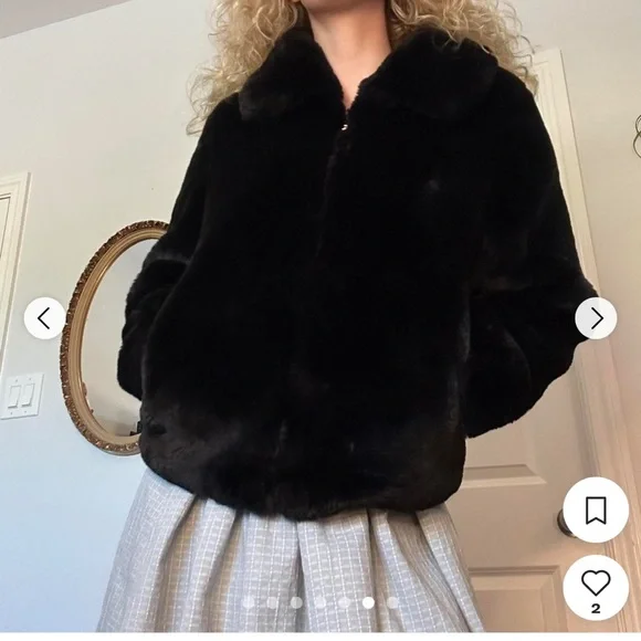 Brandy Melville | Jackets & Coats | Brandy Melville Black Fuzzy